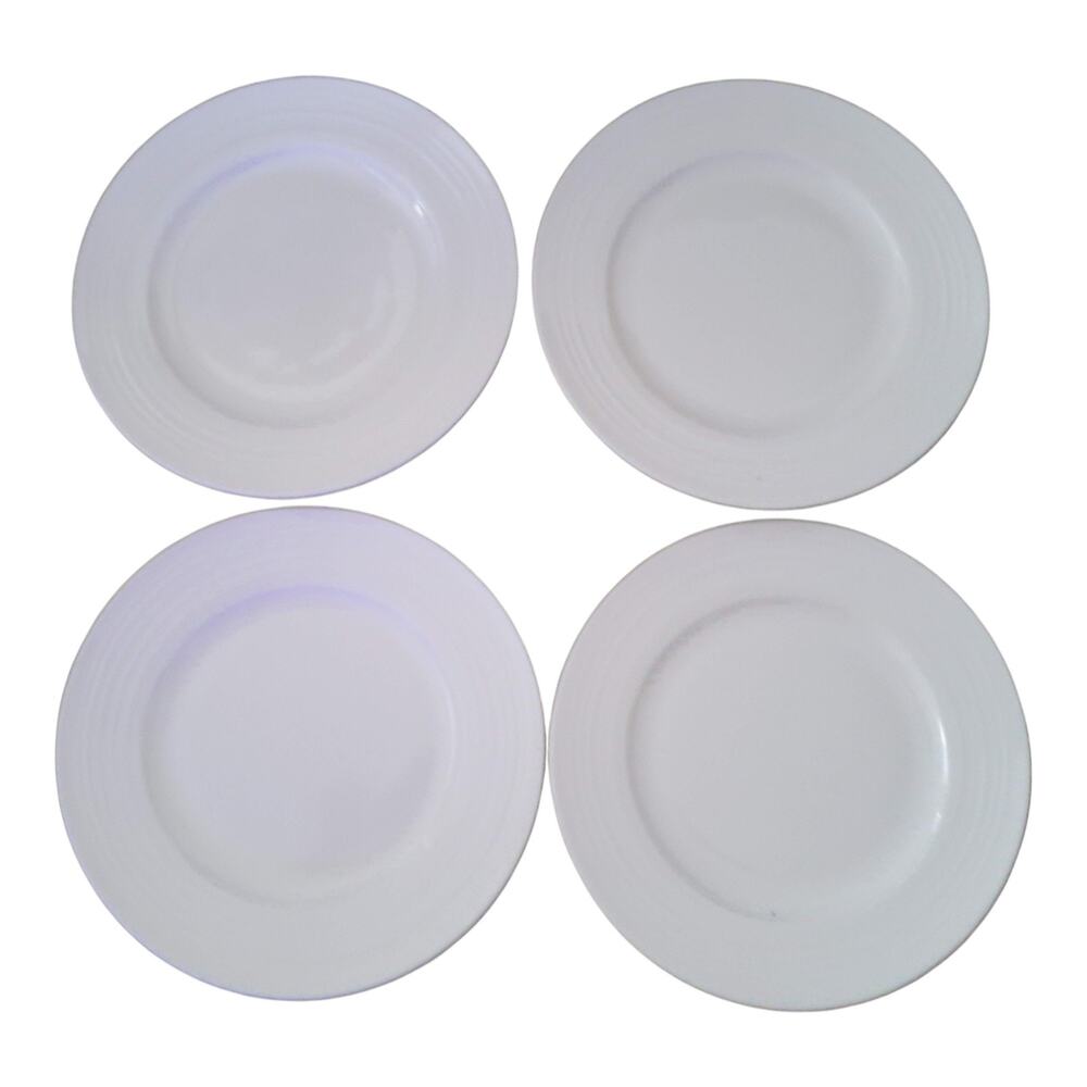Mikasa Ciera Swirl Bone China Salad Plates 9” Translucent Ivory Country Set 4